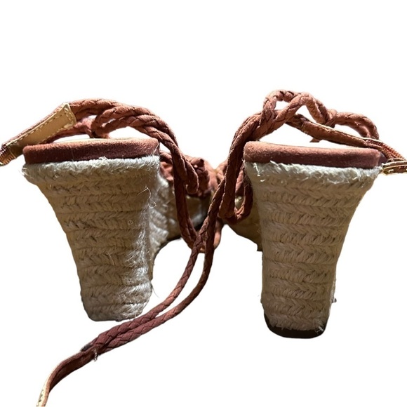 LOFT Pink Ankle Lace Wedge Sandals NWOT Size 9 - Picture 4 of 6